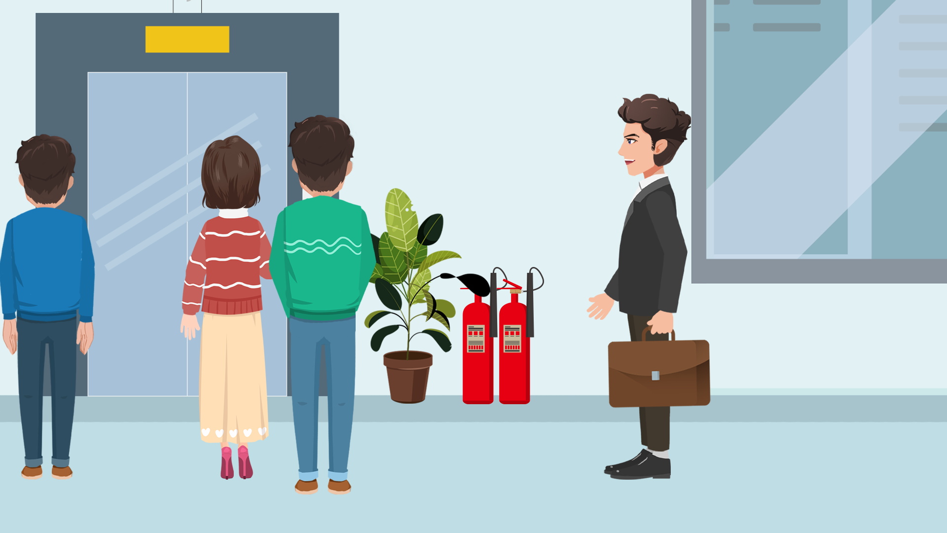 电梯里，碰见领导的礼仪表现